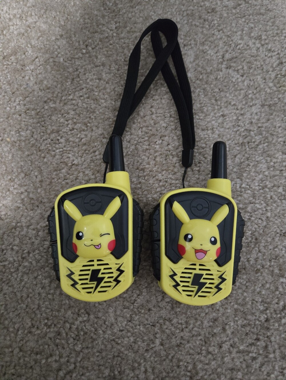 Yellow Pikachu-Themed Kids Walkie Talkies - Set of 2